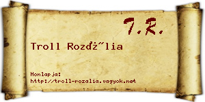Troll Rozália névjegykártya